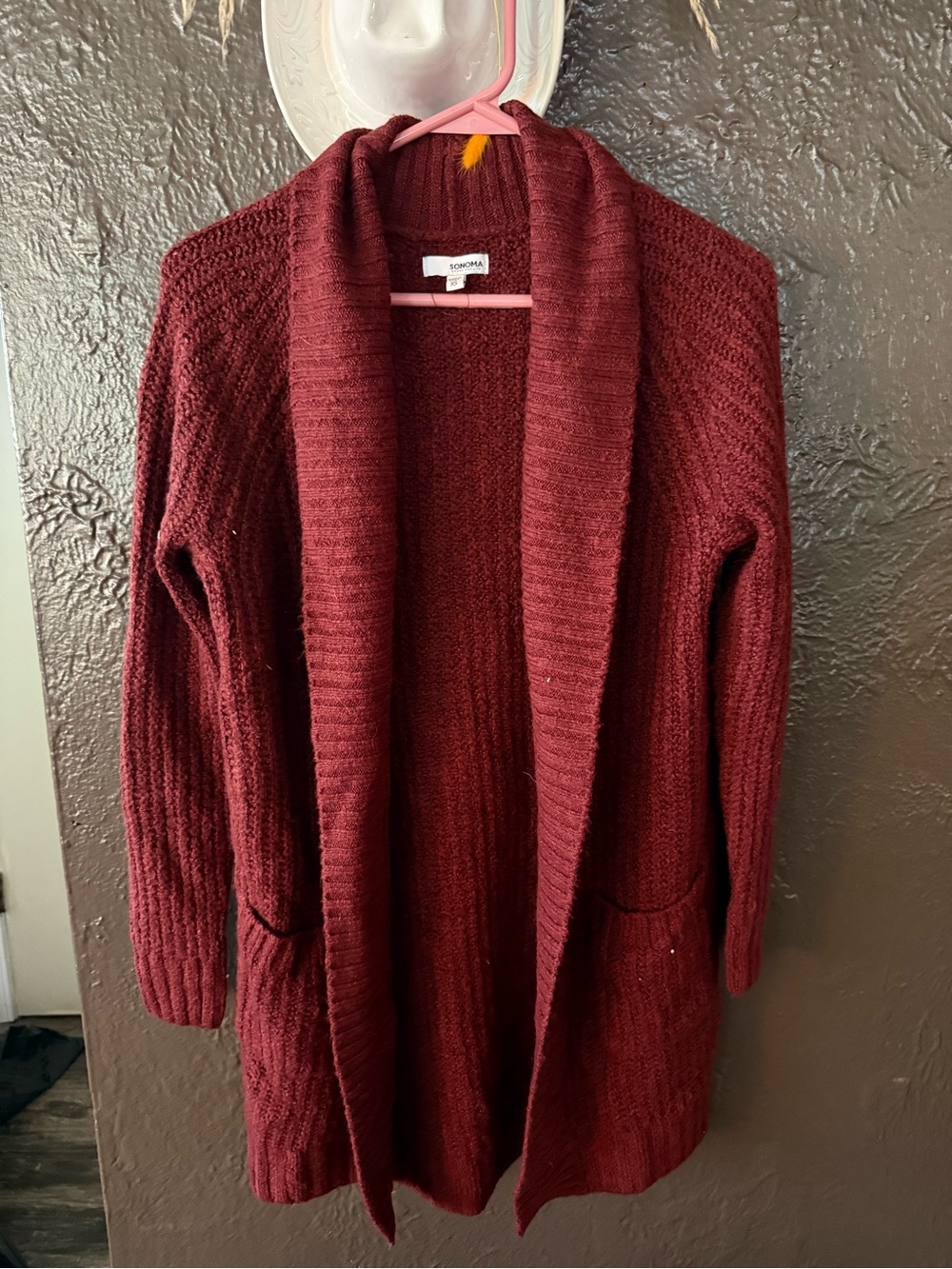 Sonoma Wine Open-Front Knit Cardigan